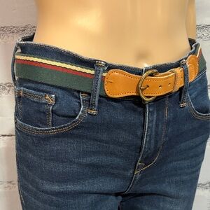 NWOT Vintage Fabric Leather Belt 1980’s